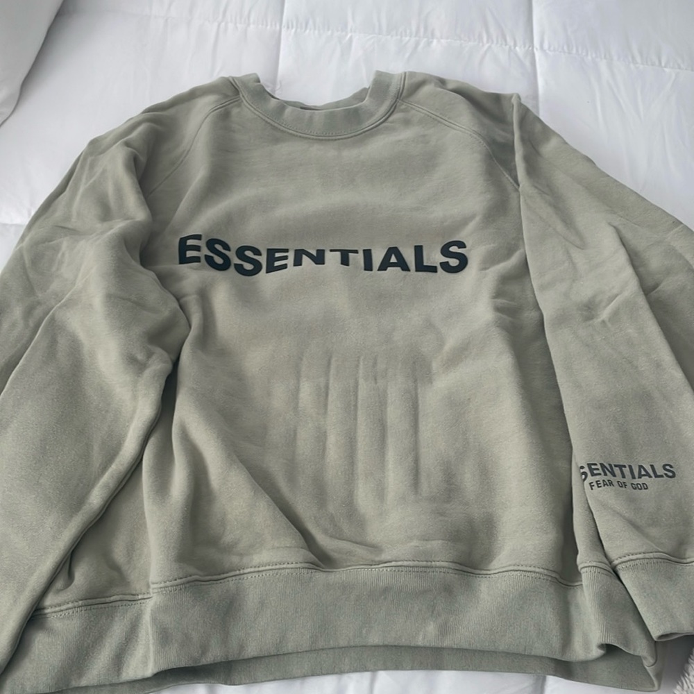 Fear of God Essentials Crew Neck Sweater in Sage